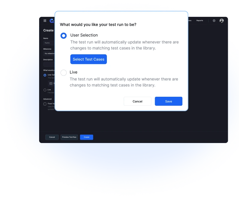 Advanced Test Run Builder